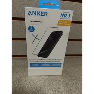 Anker ShieldX Glass Screen Protector 2-Pack for iPhone 16 Plus Clear A73C00B1